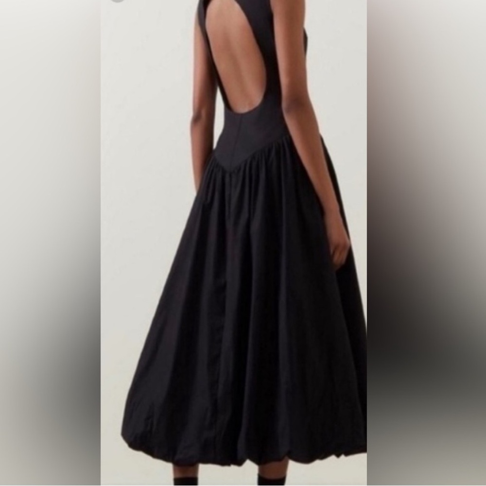 CAMILA COELHO BUBBLE HEM DROP WAIST MAXI DRESS OPEN BACK SMALL